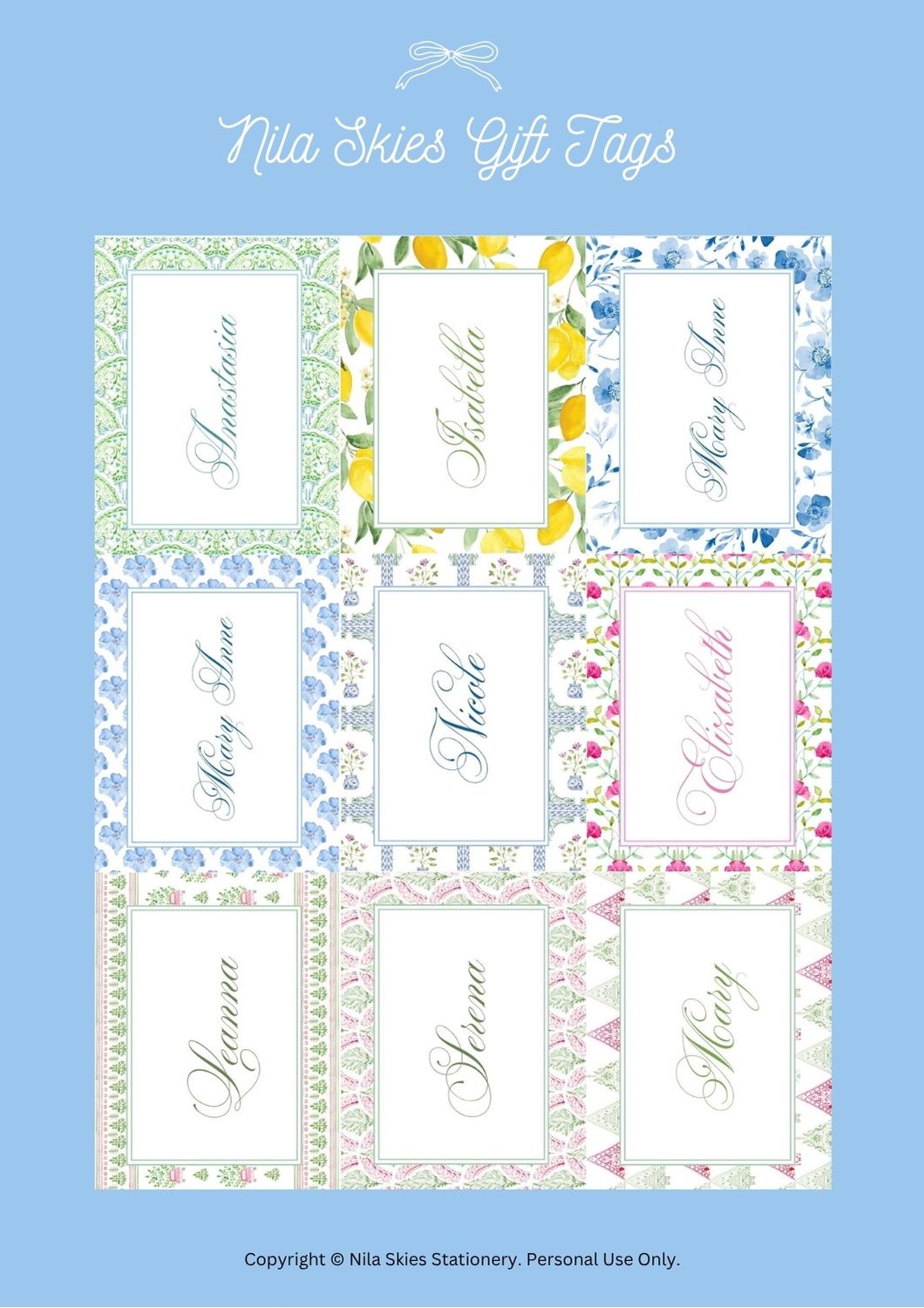 Printable & Personalizable Gift Tags