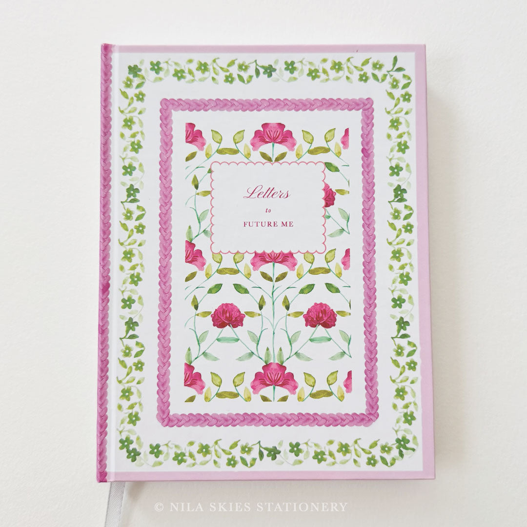 Pink and Green Personalizable Hardcover Journal