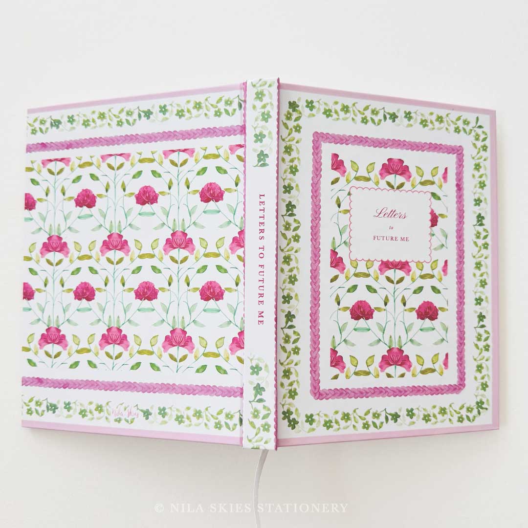 Pink and Green Personalizable Hardcover Journal