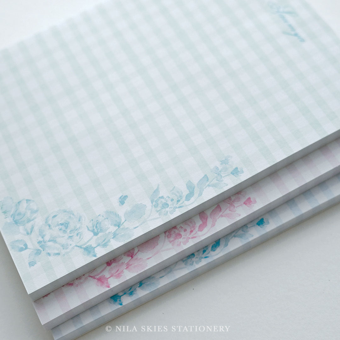 Personalizable Blue Plaid Notepad