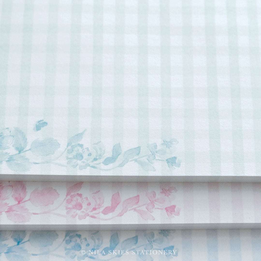 Personalizable Blue Plaid Notepad