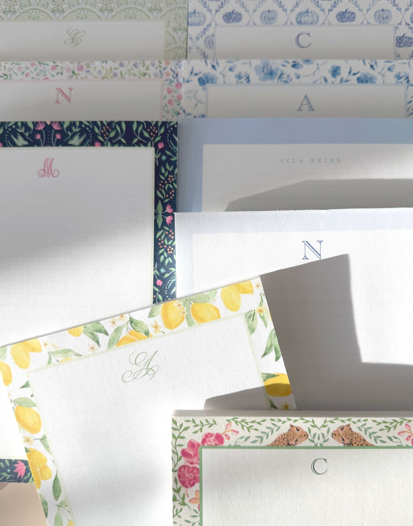 Personalizable Blue Border Notepad