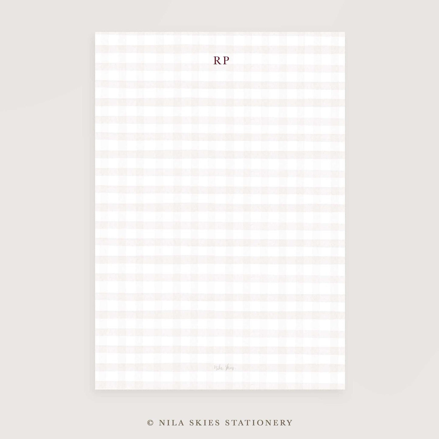 Personalizable Classic Beige Stripes Notepads