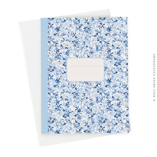 Blue Floral Any Occasion Greeting Card