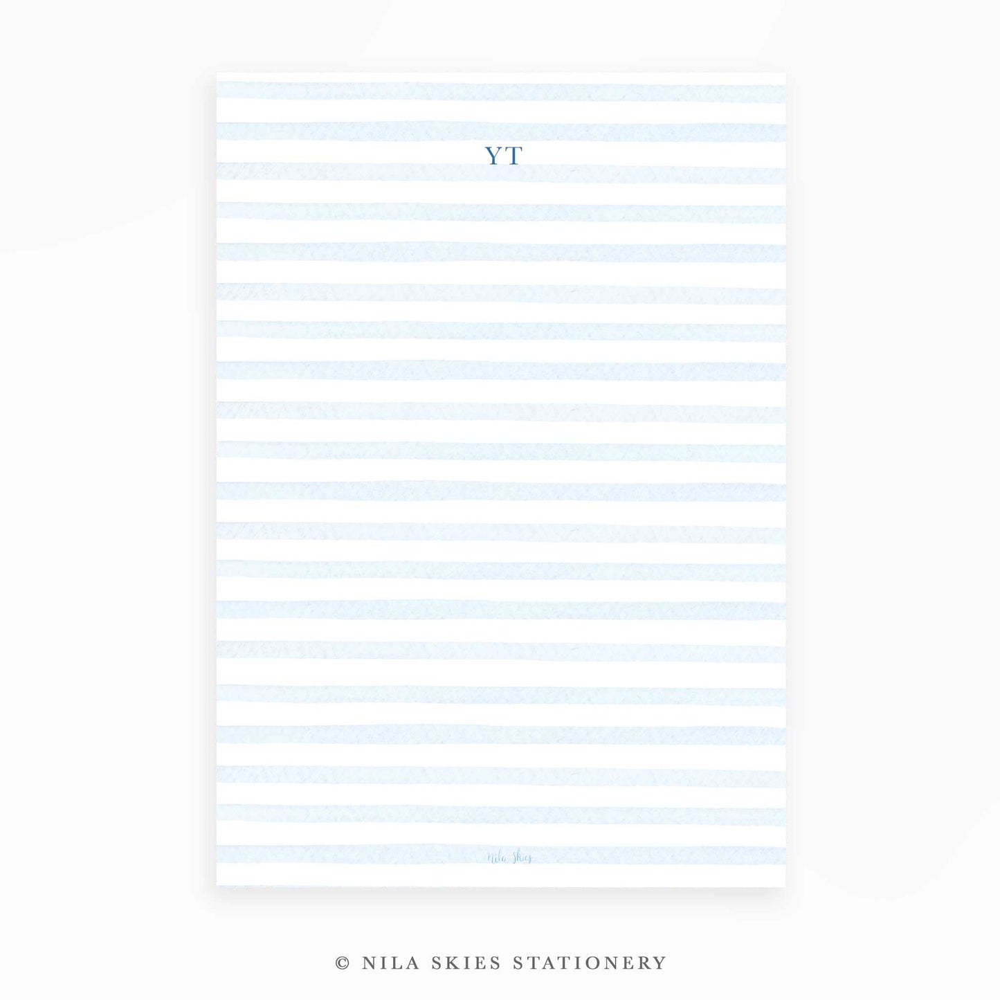 Personalizable Classic Blue Stripes Notepad