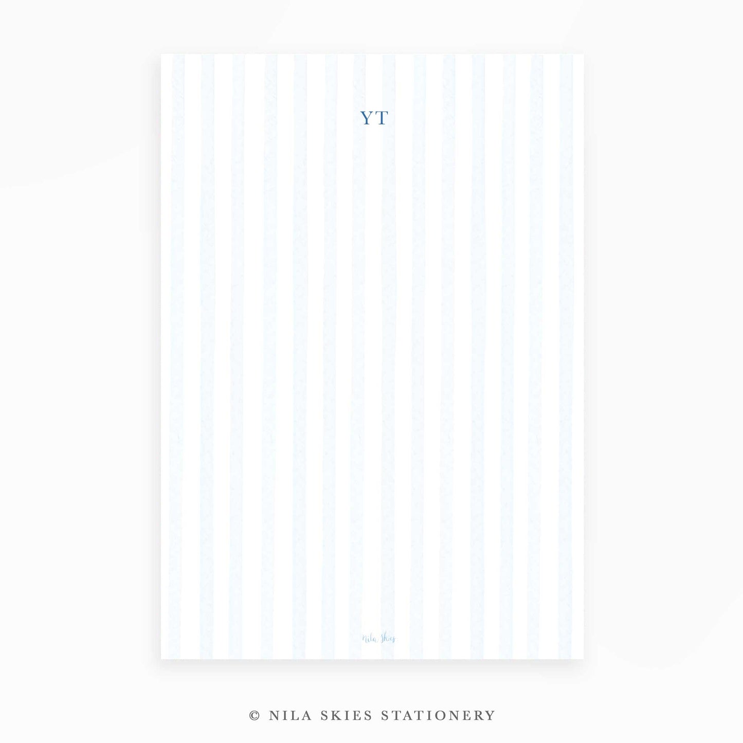 Personalizable Classic Blue Stripes Notepad