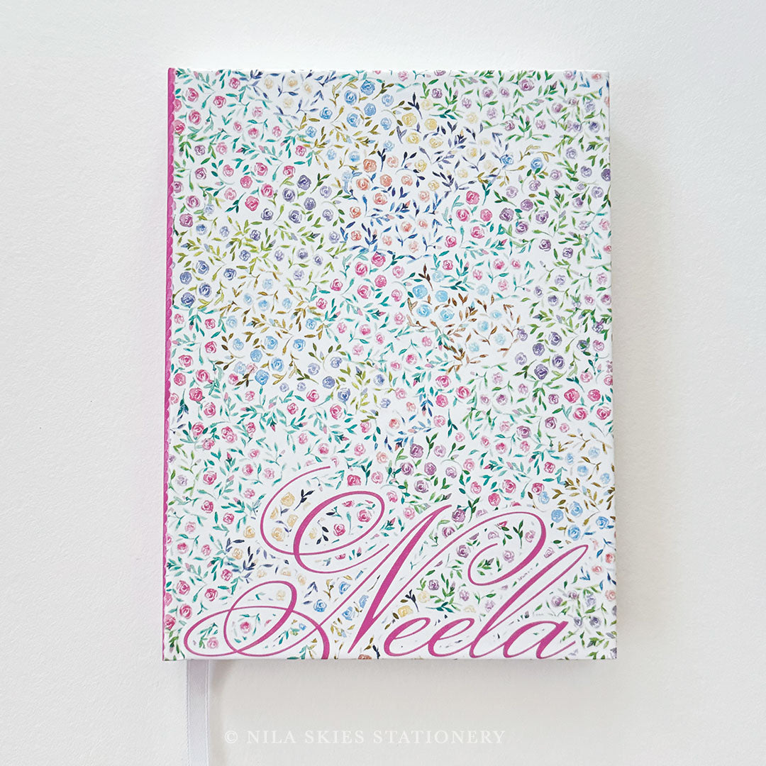 Colorful Floral Personalizable Hardcover Journal