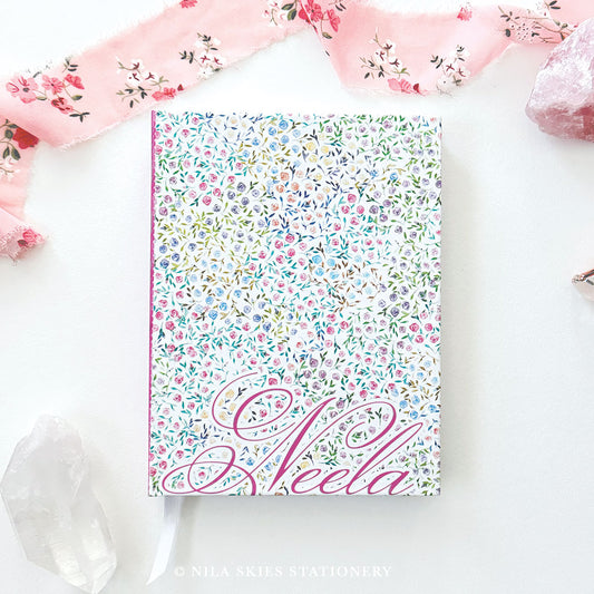 Colorful Floral Personalizable Hardcover Journal