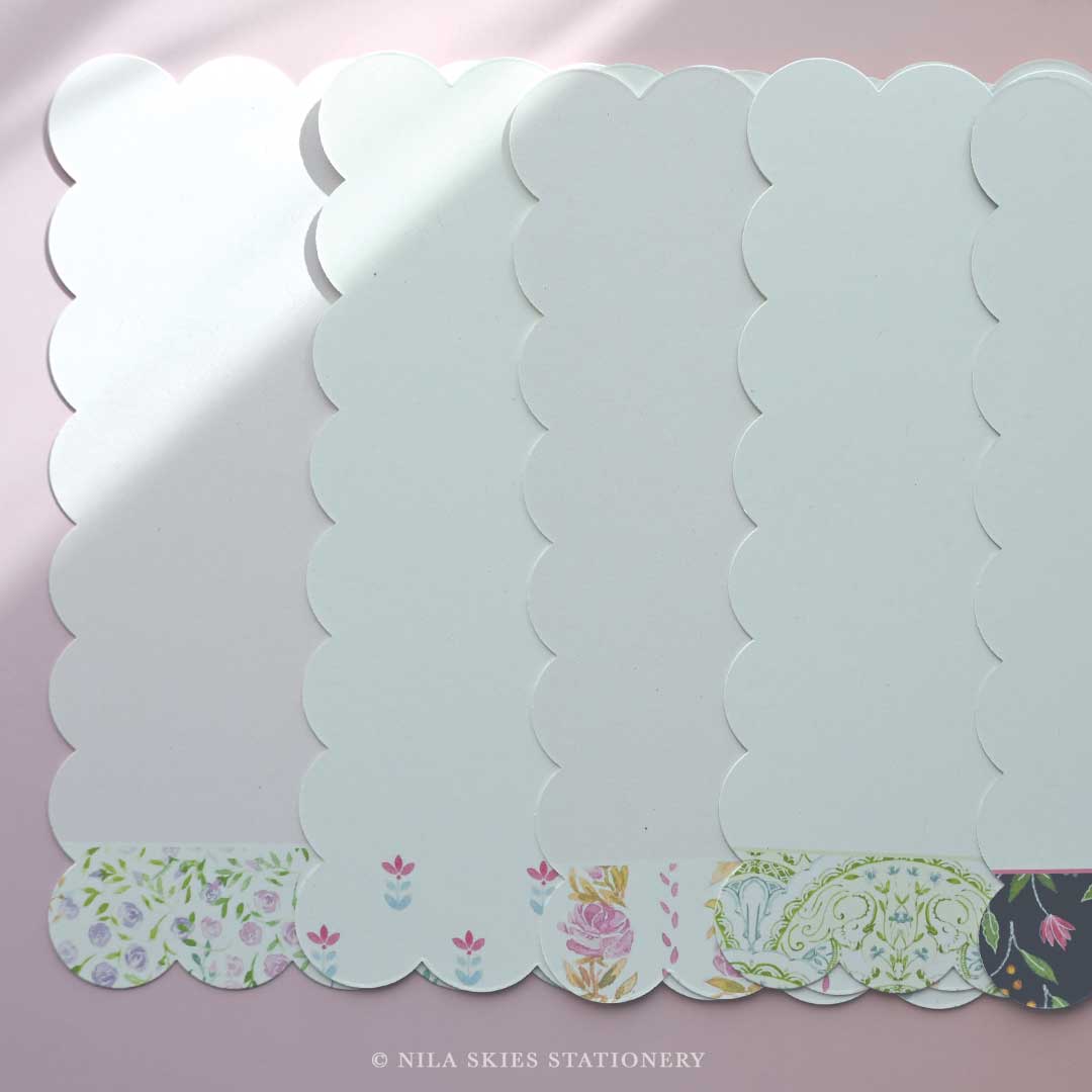 Personalizable Lucky Elephant Scalloped Notecards - Set of 10