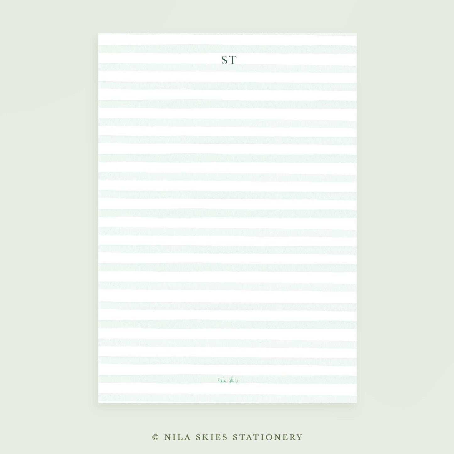 Personalizable Classic Green Stripes Notepads