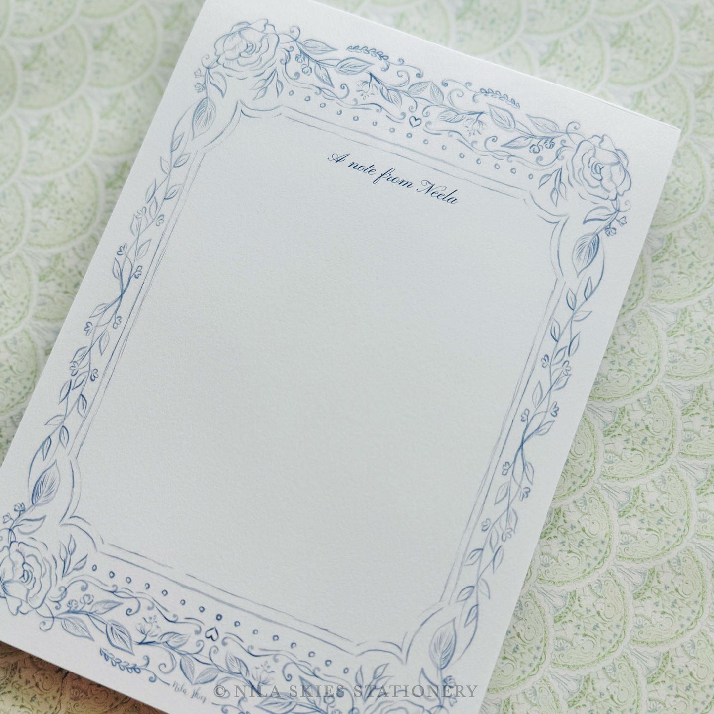 Personalizable Hand-drawn Border Notepad