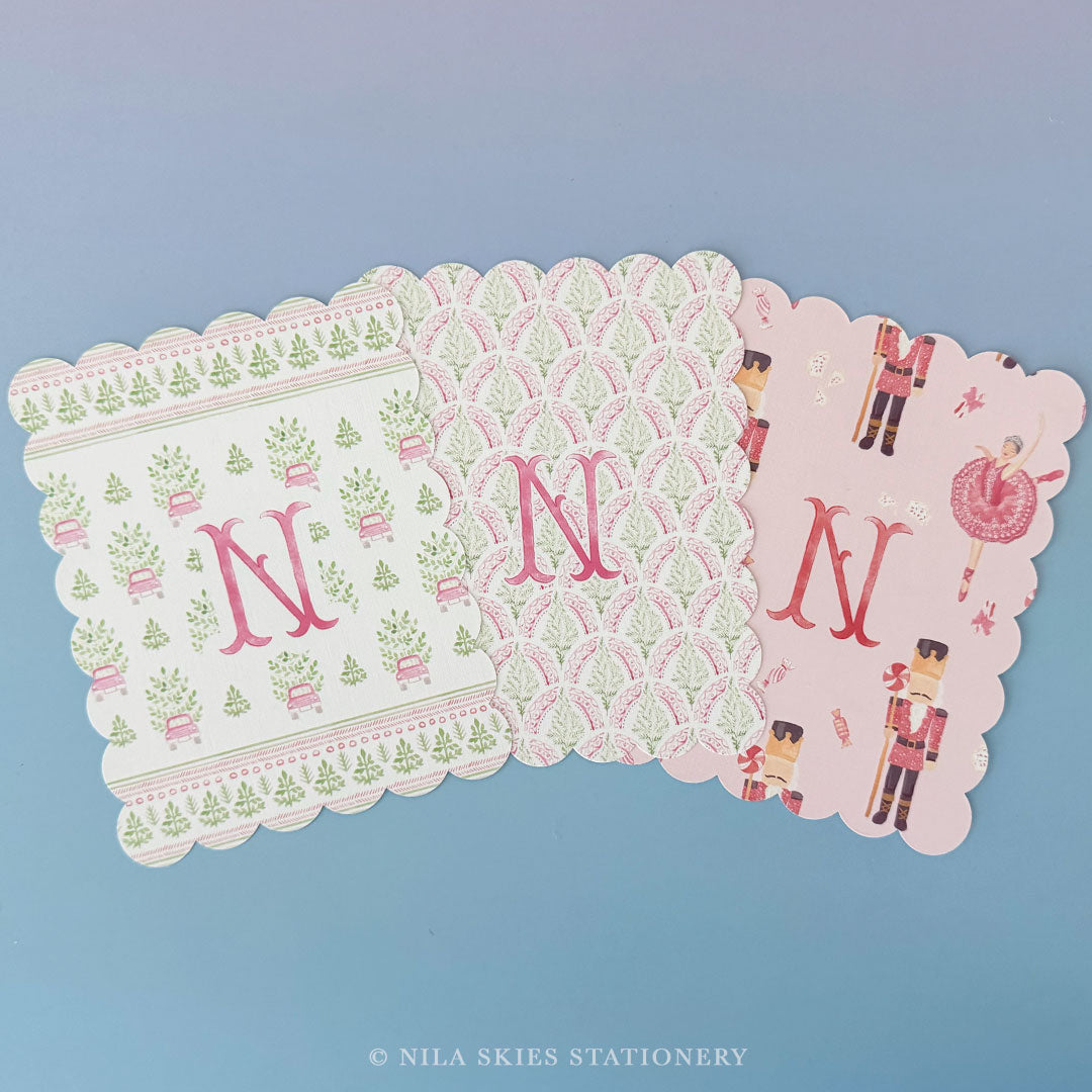 Personalizable Nutcracker Scalloped Notecards - Set of 10