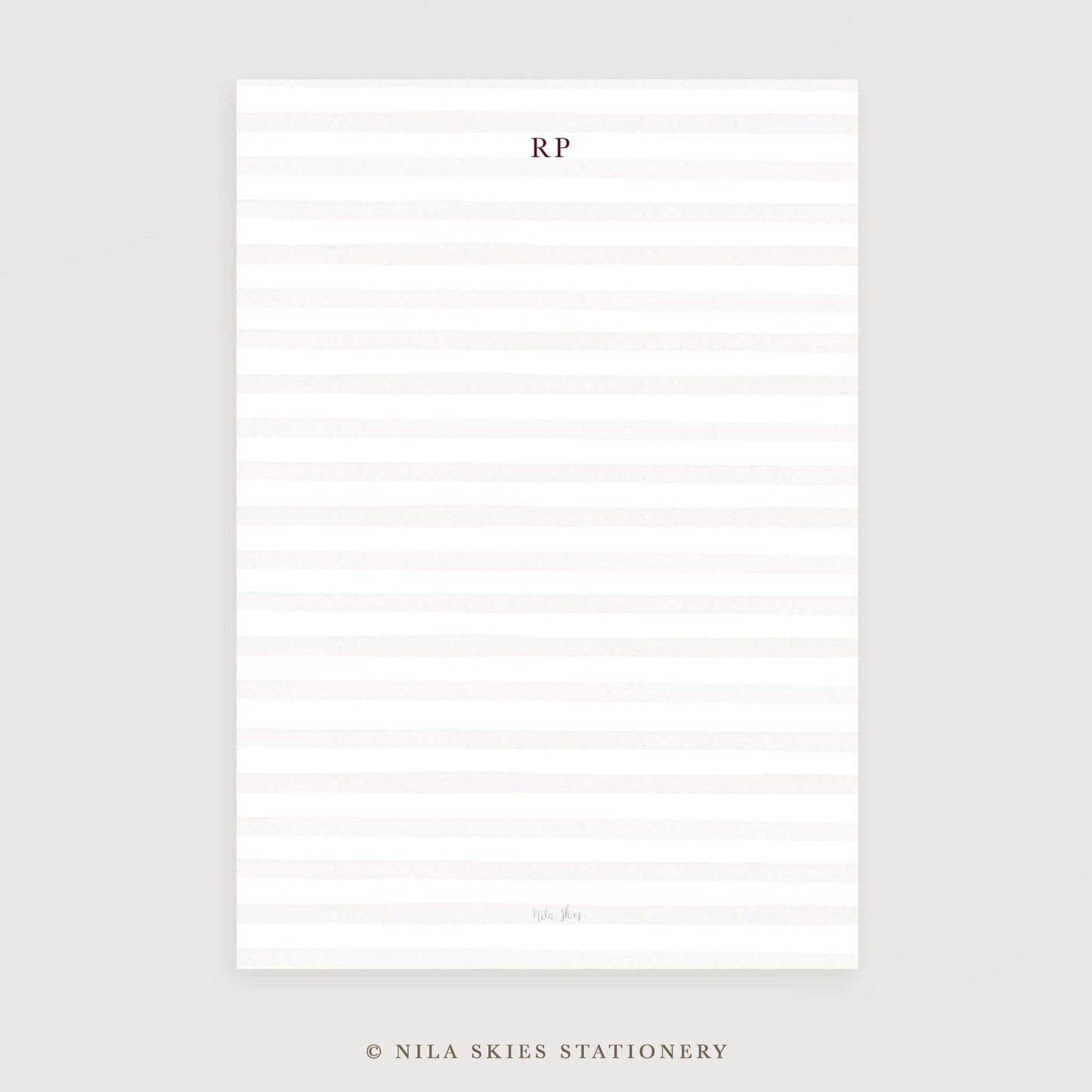 Personalizable Classic Beige Stripes Notepads