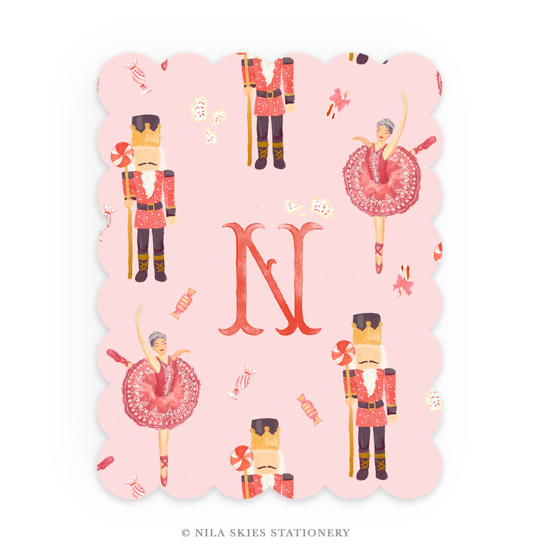 Personalizable Nutcracker Scalloped Notecards - Set of 10