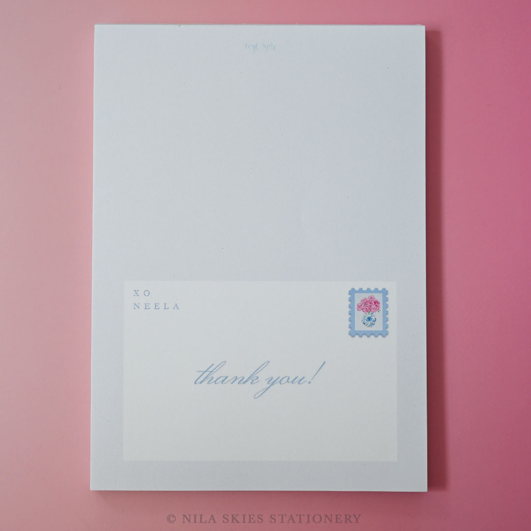 Personalizable Peony Thank You Notepad