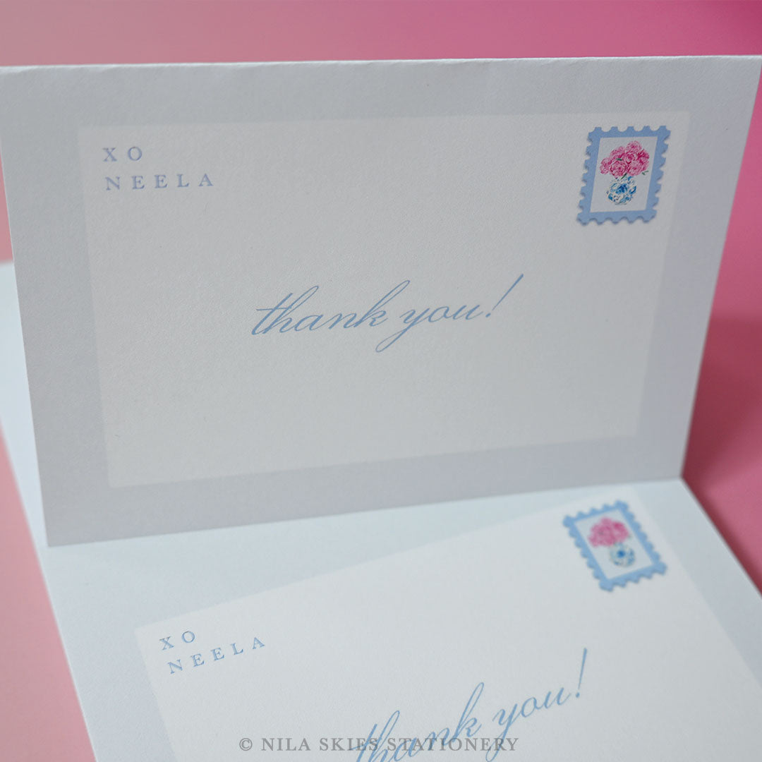 Personalizable Peony Thank You Notepad