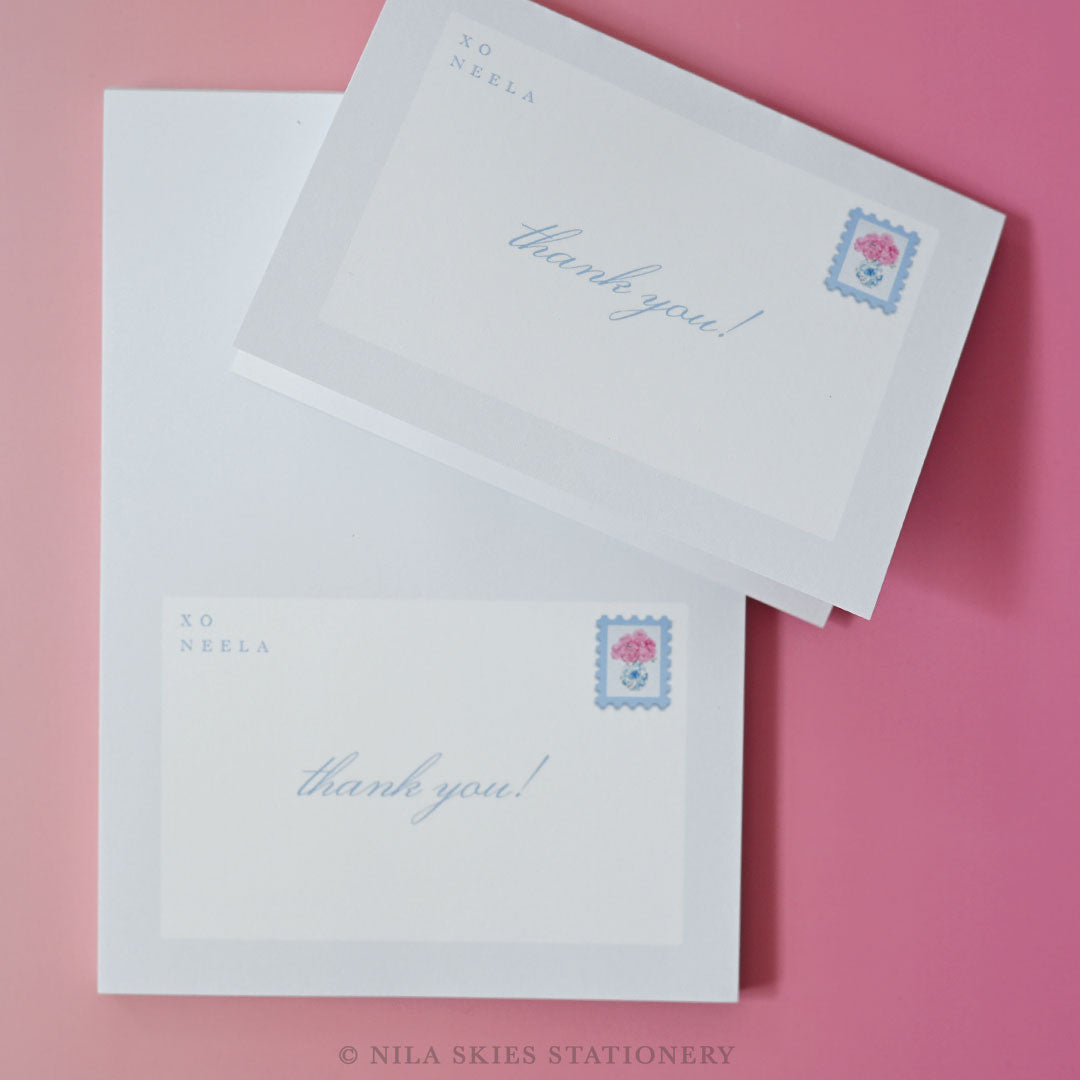 Personalizable Peony Thank You Notepad