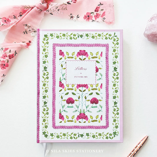 Pink and Green Personalizable Hardcover Journal