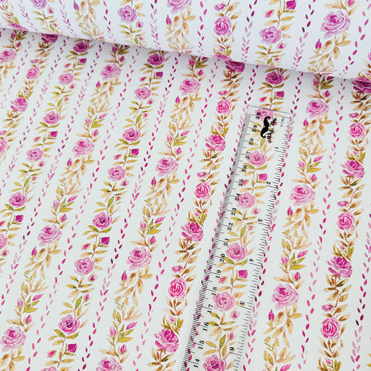 Floral Stripes Wrapping Paper Sheet