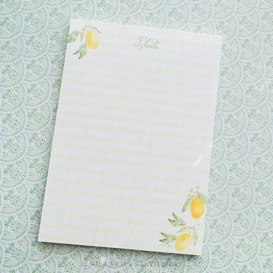 Personalizable Yellow Plaid Notepad