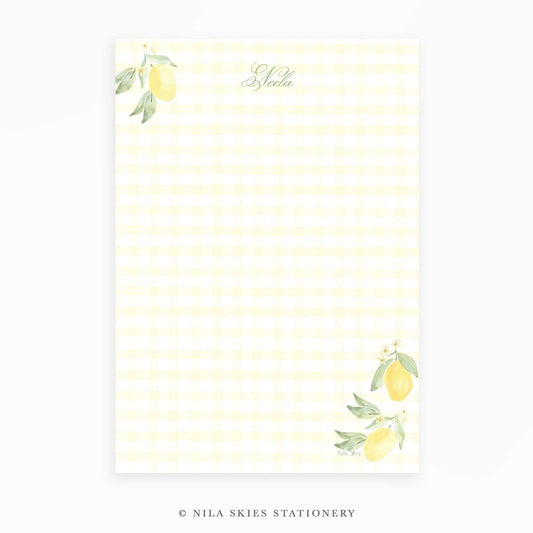 Personalizable Yellow Plaid Notepad