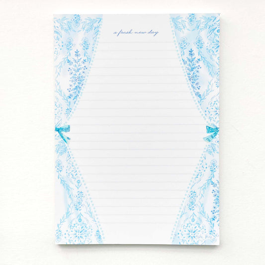 Delicate Blue Lace Lined Notepad