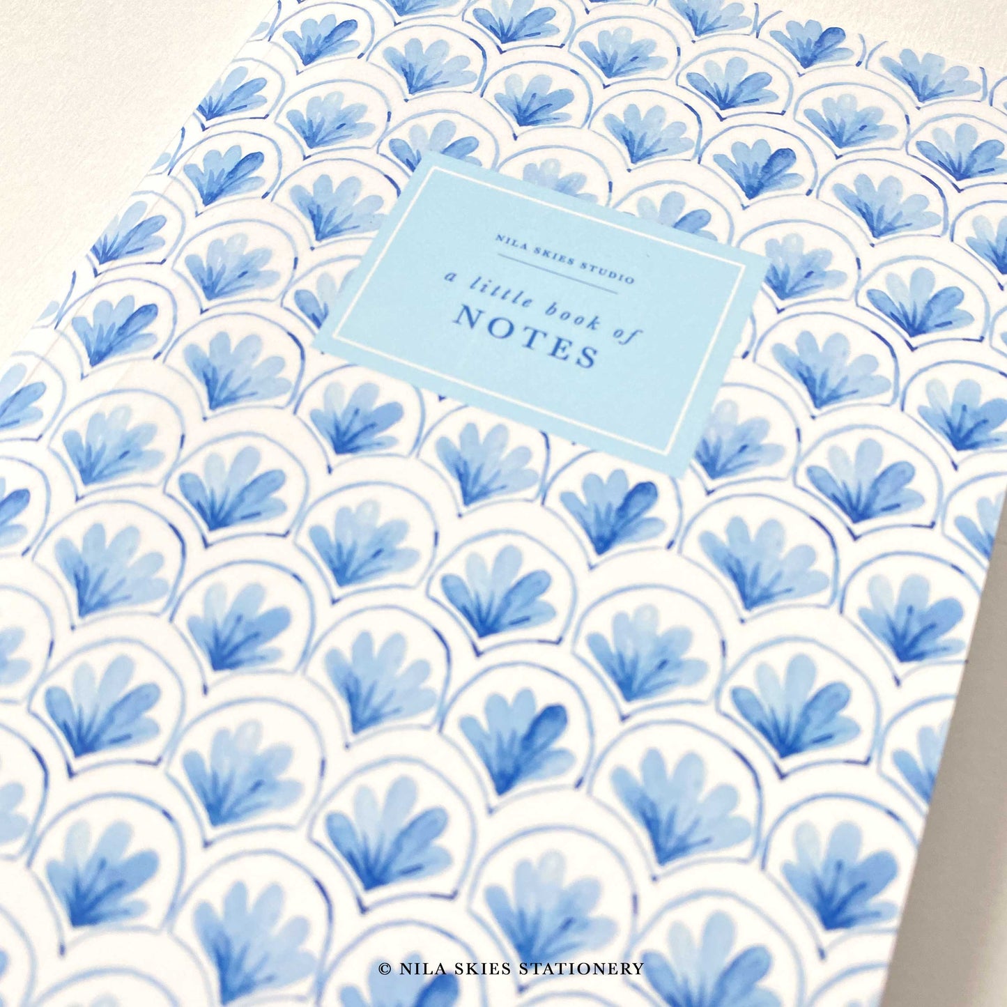 Blue Watercolor Scalloped Notebook