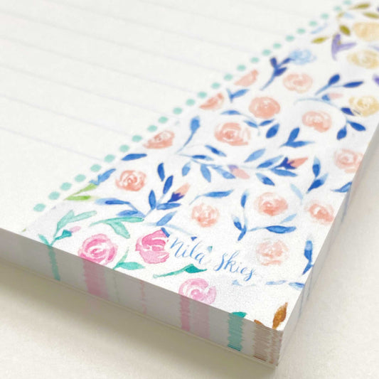 Pastel Floral Lined Notepad