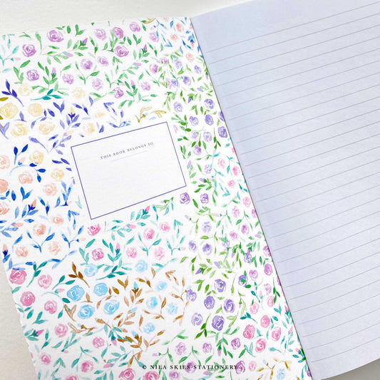 Colorful Watercolor Floral Notebook