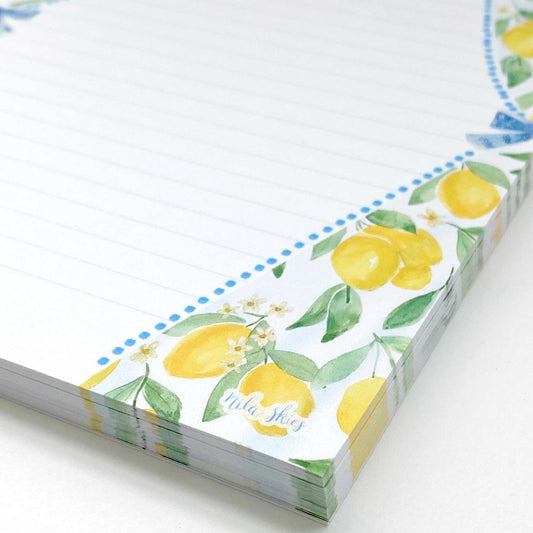 Lemon Print Lined Notepad