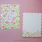 Personalizable Flower Garden Scalloped Notecards - Set of 10