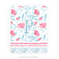 Personalizable Red and Blue Floral Scalloped Notecards - Set of 10