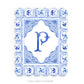 Personalizable Blue Tiled Scalloped Notecards - Set of 10