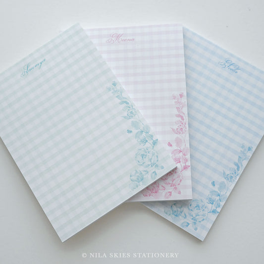 Personalizable Pink Plaid Notepad