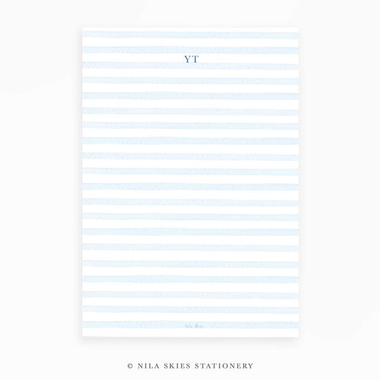 Personalizable Classic Blue Stripes Notepad