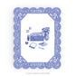 Personalizable "Blue Desk" Scalloped Notecards  - Set of 10