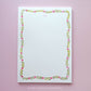 Personalizable Flower Garland Border Notepad