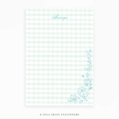 Personalizable Green Plaid Notepad