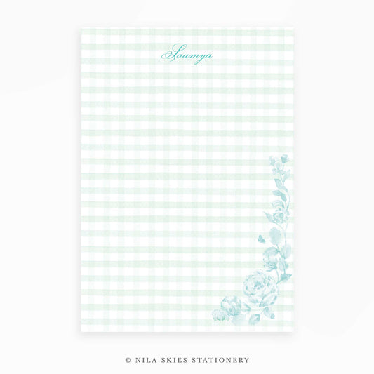 Personalizable Green Plaid Notepad