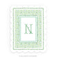 Personalizable Green Border Floral Scalloped Notecards
