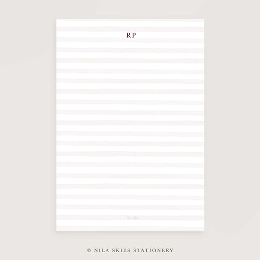 Personalizable Classic Beige Stripes Notepads