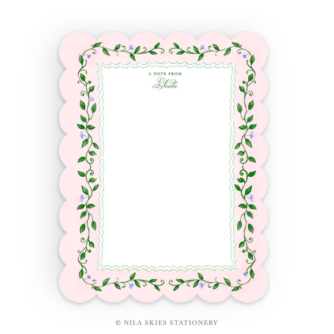 Personalizable Mailbox Scalloped Notecards  - Set of 10