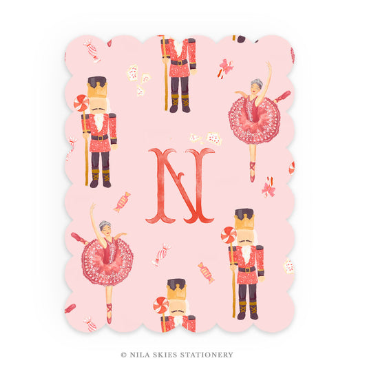 Personalizable Nutcracker Scalloped Notecards - Set of 10