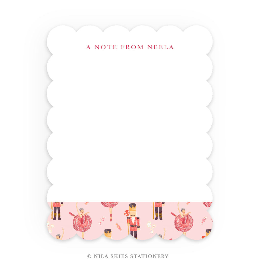 Personalizable Nutcracker Scalloped Notecards - Set of 10