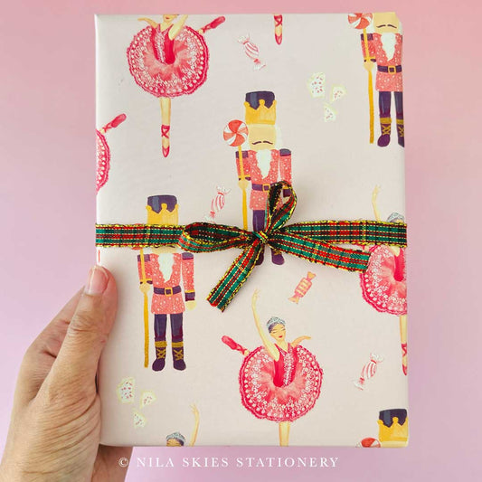 Pink Nutcracker Wrapping Paper Sheet