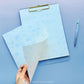 Patterned Lined Paper - Blue Floral and Diamonds