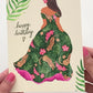 Tropical Dress Birthday Greeting Card