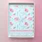 Personalizable Red and Blue Floral Scalloped Notecards - Set of 10