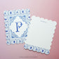Personalizable Blue Tiled Scalloped Notecards - Set of 10