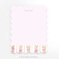 Personalizable Floral Stripe Scalloped Notecards - Set of 10